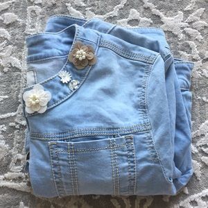 Mayoral Jean Jacket with Floral Neckline